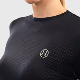Harcour Bluvea Women's Perforated Long Sleeve Crew Neck
