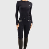 Harcour Bluvea Women's Perforated Long Sleeve Crew Neck