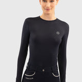 Harcour Bluvea Women's Perforated Long Sleeve Crew Neck