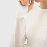 Harcour Bluvea Women's Perforated Long Sleeve Crew Neck