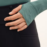 Harcour Bluvea Women's Perforated Long Sleeve Crew Neck