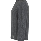 Essex Classics Laced Rein Cable Knit Sweater - Charcoal