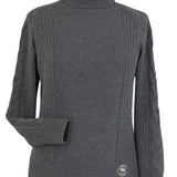 Essex Classics Laced Rein Cable Knit Sweater - Charcoal