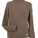 Essex Classics Laced Rein Cable Knit Sweater - Tan