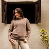 Essex Classics Laced Rein Cable Knit Sweater - Tan