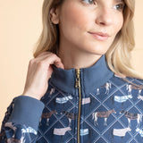 Rönner Emberly Q-Zip Medium Weight | Long Sleeve |  Victory Print | Navy