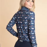 Rönner Emberly Q-Zip Medium Weight | Long Sleeve |  Victory Print | Navy