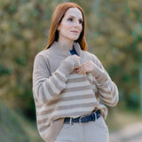 Hannah Childs Sassy Boyfriend Stripe 1/4 Zip Sweater