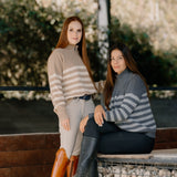 Hannah Childs Sassy Boyfriend Stripe 1/4 Zip Sweater