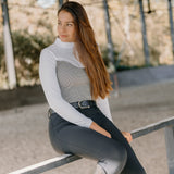 Hannah Childs Clarissa Mesh Long Sleeve Zip Top