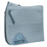 Halter Ego European Cotton Dressage Saddle Pad - Light Blue with Crystals & Light Blue/Silver Twisted Rope Trim
