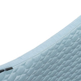 Halter Ego European Cotton Dressage Saddle Pad - Light Blue with Crystals & Light Blue/Silver Twisted Rope Trim