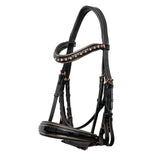 Halter Ego LIMITED EDITION: Aurelia Black Patent & Rose Gold Double Bridle