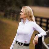 Essex Classics Danny & Ron's Happy Dogs Ladies Talent Yarn Straight Collar Long Sleeve Show Shirt
