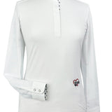 Essex Classics Danny & Ron's Happy Dogs Ladies Talent Yarn Straight Collar Long Sleeve Show Shirt