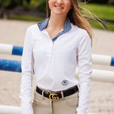 Essex Classics Hampton Lattice Ladies Talent Yarn Straight Collar Long Sleeve Show Shirt