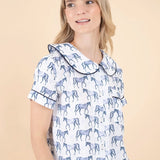 Ponyland Be Mine PJ'S Set Short Sleeve and Shorts | Blue | Equestrian Sleepwear Collection