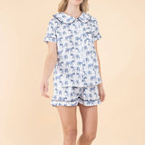 Ponyland Be Mine PJ'S Set Short Sleeve and Shorts | Blue | Equestrian Sleepwear Collection