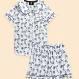 Ponyland Be Mine PJ'S Set Short Sleeve and Shorts | Blue | Equestrian Sleepwear Collection