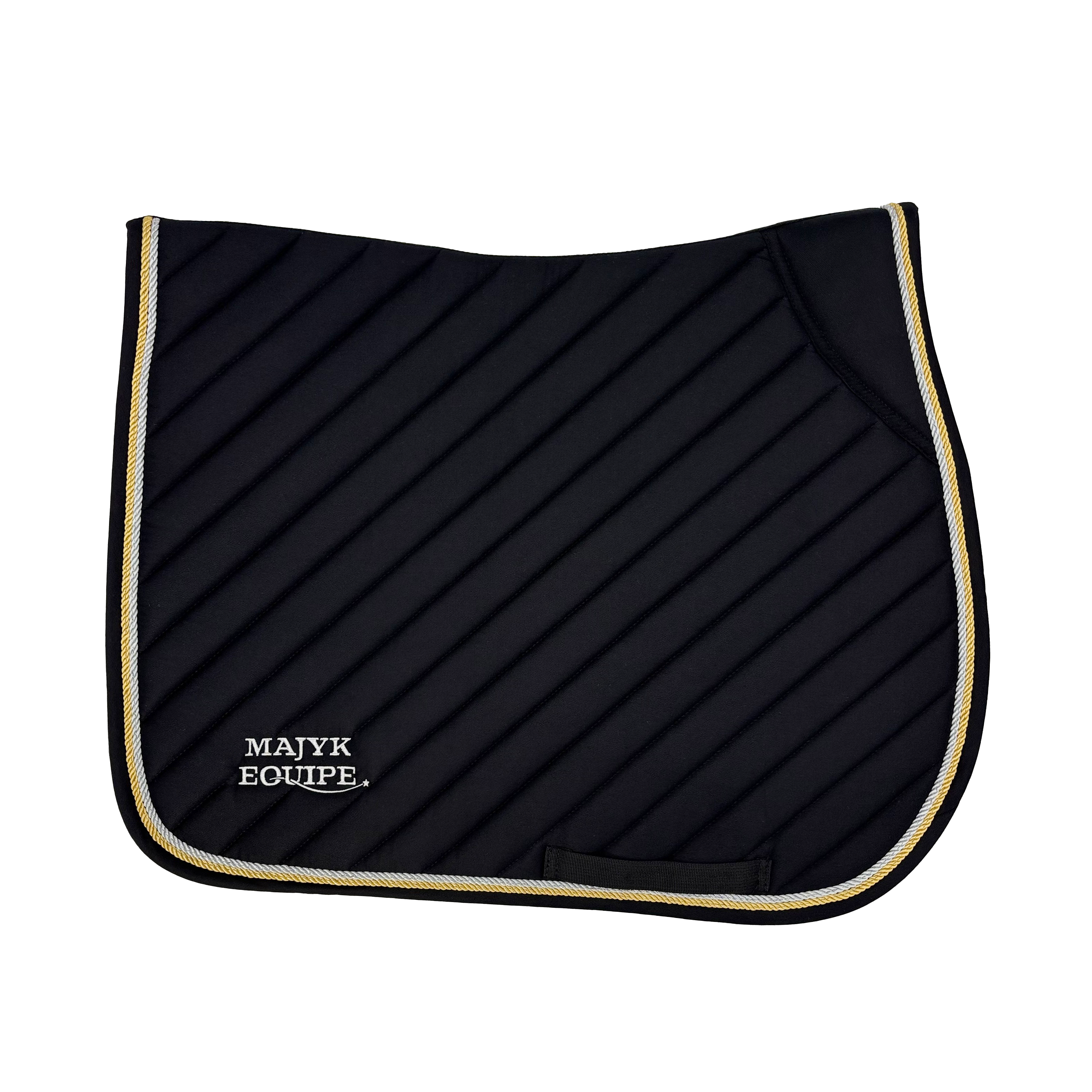 Majyk Equipe Black Cotton Oblique Euro Saddle Pad