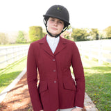 Grand Prix Ladies EQJ 3 Button Show Coat, NY Tech Fabric, Burgundy