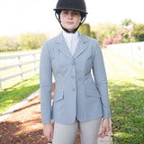 Grand Prix Ladies EQJ 3 Button Show Coat, NY Tech Fabric, Cadet Blue