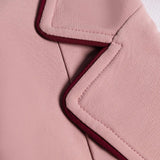 Grand Prix Ladies EQJ 3 Button Show Coat, Rose with Burgundy Piping