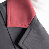 Grand Prix Ladies EQJ Classic 3 Button Show Jacket, Black with Burgundy Collar