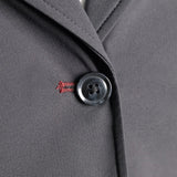 Grand Prix Ladies EQJ Classic 3 Button Show Jacket, Black with Burgundy Collar