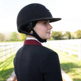 Grand Prix Ladies EQJ Classic 3 Button Show Jacket, Black with Burgundy Collar