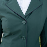 Grand Prix Ladies EQJ Classic 3 Button Show Jacket, New Green with Navy Piping
