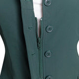 Grand Prix Quinn Show Jacket, 4 Button Front with Hidden Zipper Closure, New Green