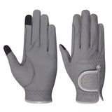 Halter Ego® Riding Gloves - Gray & Silver Shade Crystal Crystal Logo