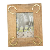 Huntley Equestrian Wooden Picture Frame with Gold Horse Shoes, 5 x 7