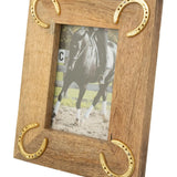Huntley Equestrian Wooden Picture Frame with Gold Horse Shoes, 5 x 7