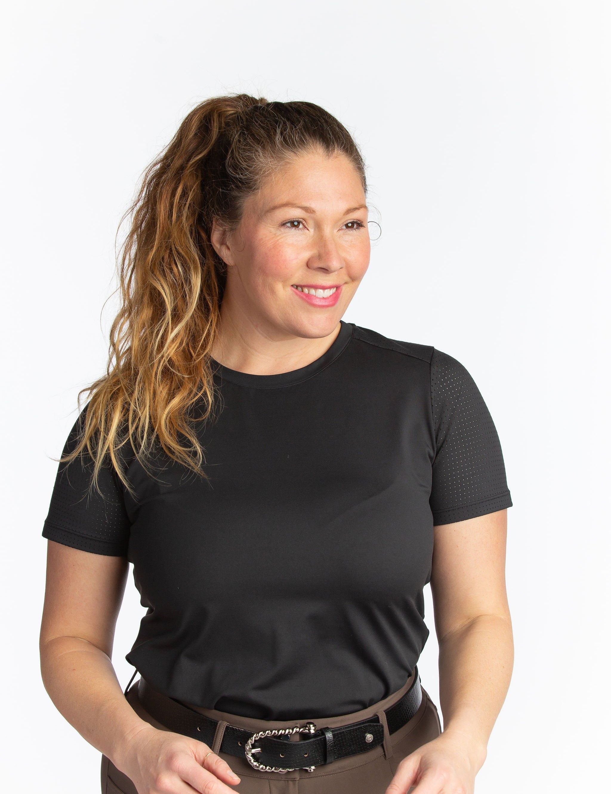 Hannah Childs Maddy Perforated Short Sleeve Tech Tee