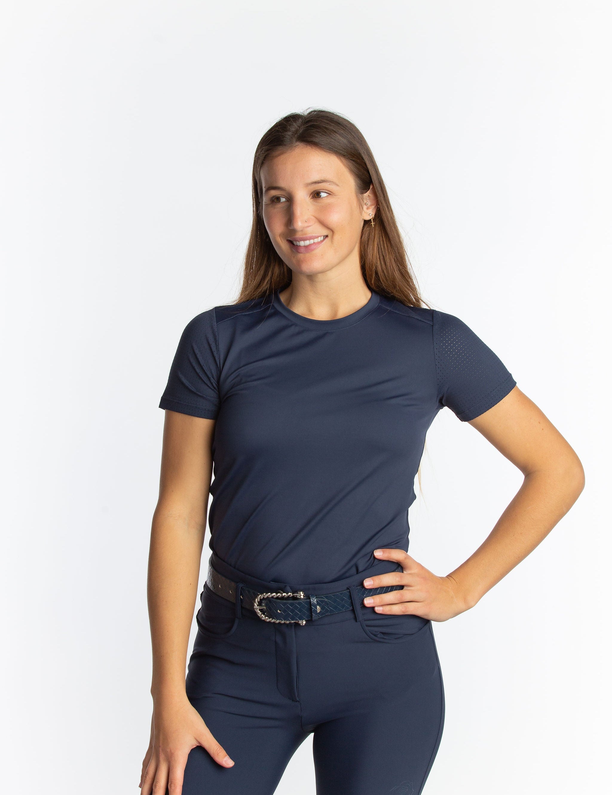 Hannah Childs Maddy Perforated Short Sleeve Tech Tee