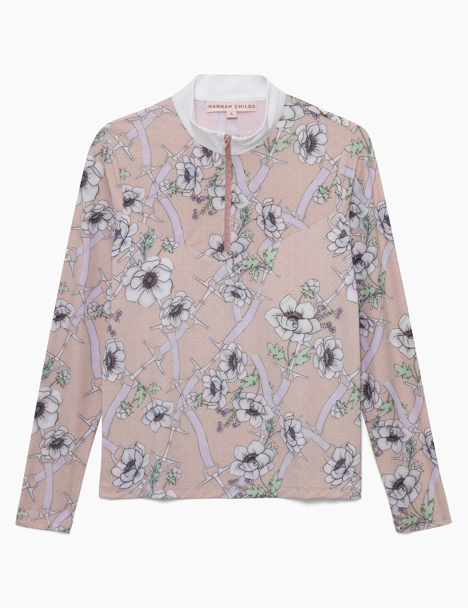 Hannah Childs Clarissa Mesh Long Sleeve Zip Top
