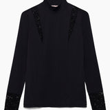 Hannah Childs Farrah Lace Turtleneck Training Top