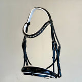 Halter Ego The Harlow Black Patent Snaffle Bridle - Removable Flash!