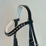 Halter Ego The Harlow Black Patent Snaffle Bridle - Removable Flash!