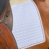 Halter Ego European Cotton Dressage Saddle Pad - White & Rust Twist Trim