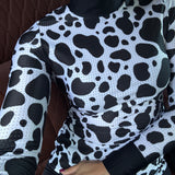 EQUESTRIAN CLUB KLARA Mockneq Cow Print Shirt