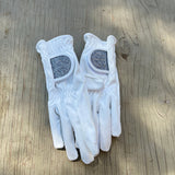 Halter Ego® Competition Gloves - Silver Gray Glitter & Crystal Logo