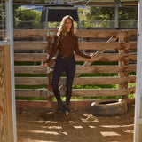 Solid Citizen Equestrian Mel Mock Neck | Feather Air | Long Sleeve Schooling Top | Chocolate