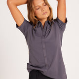 Milrey Callie Blouse Short Sleeve - Dark Grey