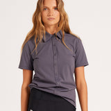 Milrey Callie Blouse Short Sleeve - Dark Grey