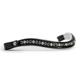 Halter Ego Mont Blanc Black Patent Leather Snaffle Bridle With White Padding & Removable Flash