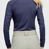 Kastel Denmark Navy Paneled Solid Long Sleeve 1/4 Zip Sun Shirt