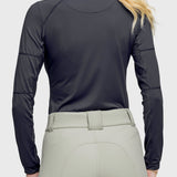 Kastel Denmark Black Paneled Solid 1/4 Zip Long Sleeve Shirt